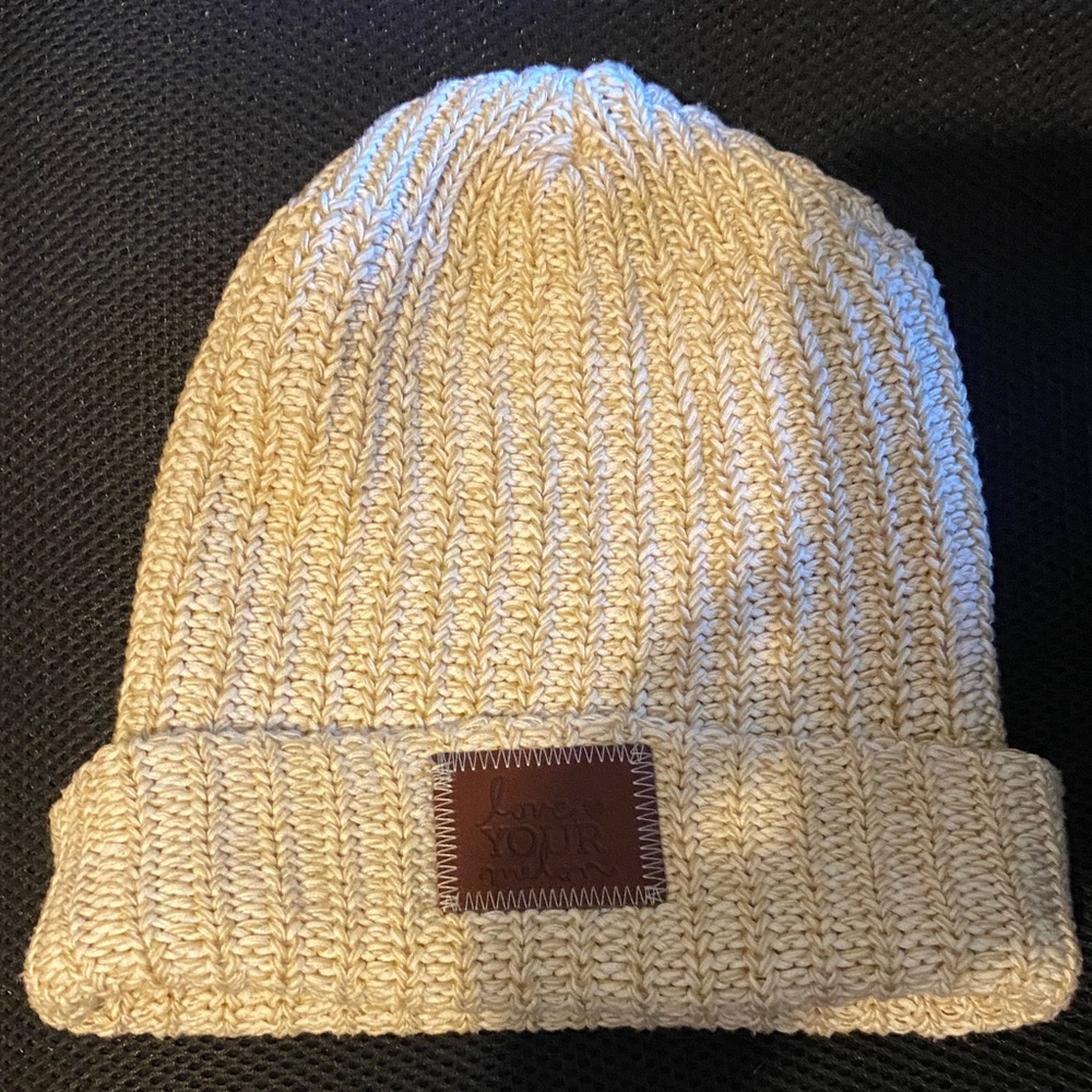 Love Your Melon Cream Knit Beanie